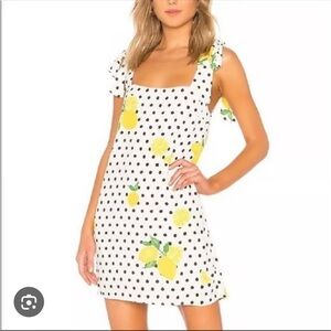 Lovers and Friends Lemons and Polka Dots Mini Dress